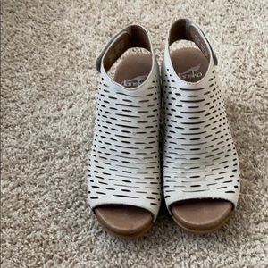 Dansko White Peep Toe Heels
